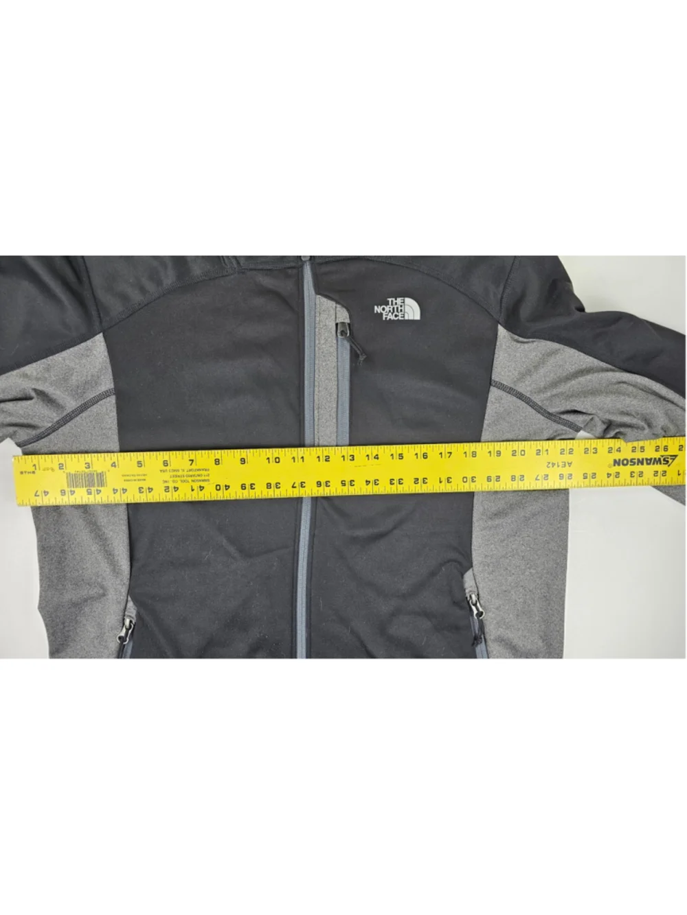The North Face Jacket Mens Large Black Gray Full Zip Hooded Performance Fleece